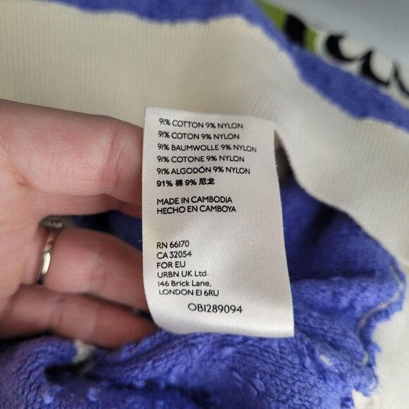 Free people womens small Found my friend Boucle Pullover blue white stripe knit - Picture 7 of 10